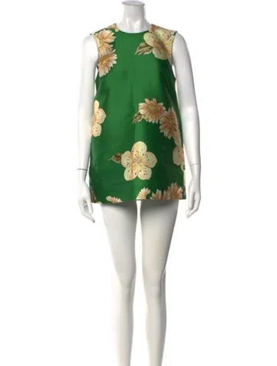 Pre-owned Alemais Floral Print Mini Dress In Green