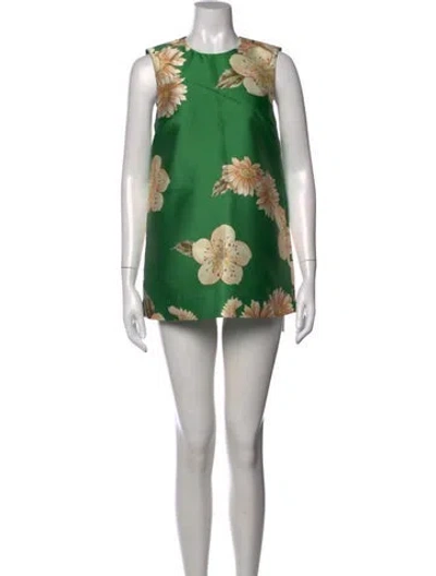 Pre-owned Alemais Floral Print Mini Dress In Green