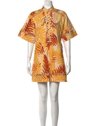 Pre-owned Alemais Floral Print Mini Dress In Green