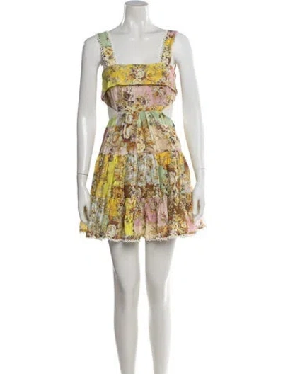Pre-owned Alemais Floral Print Mini Dress In Multi