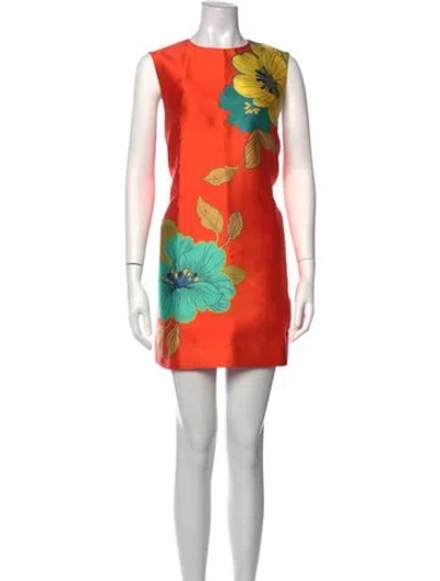 Pre-owned Alemais Floral Print Mini Dress In Orange