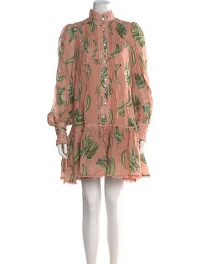 Pre-owned Alemais Floral Print Mini Dress In Pink