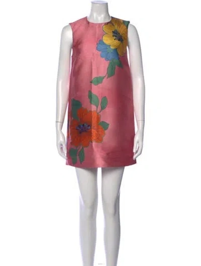 Pre-owned Alemais Floral Print Mini Dress In Pink