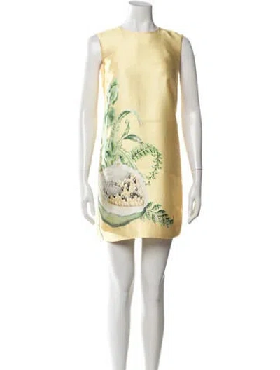 Pre-owned Alemais Floral Print Mini Dress W/ Tags In Yellow
