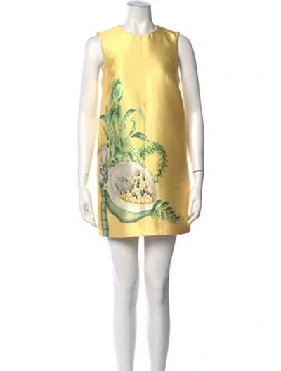 Pre-owned Alemais Floral Print Mini Dress In Yellow