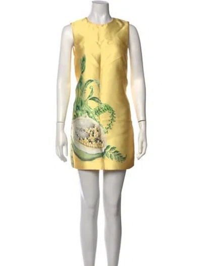 Pre-owned Alemais Floral Print Mini Dress In Yellow