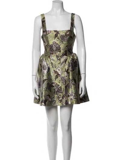Pre-owned Alemais Floral Print Mini Dress In Yellow