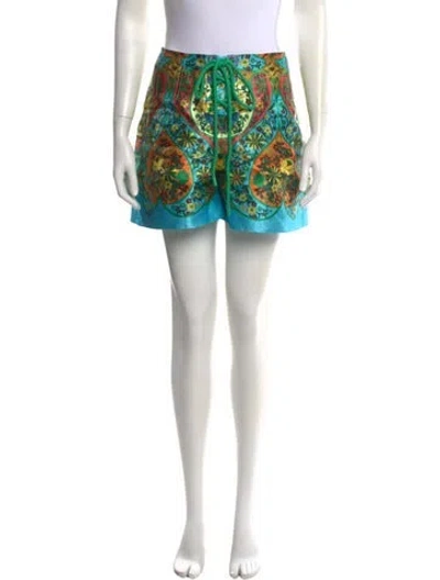 Pre-owned Alemais Floral Print Mini Shorts In Neutral