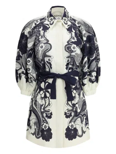 ALEMAIS FLORAL-PRINT PUFF-SLEEVE MINI DRESS