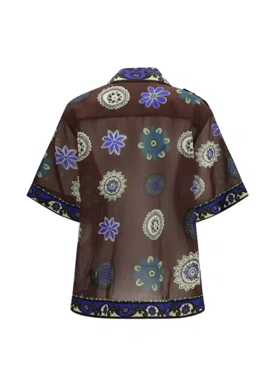 Alemais Floral Print Shirt In Brown