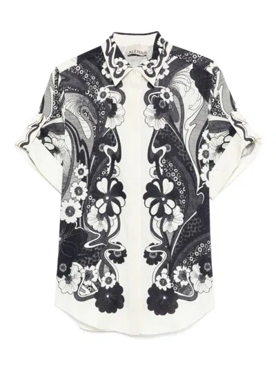Alemais Mickey Floral-print Linen-gauze Shirt In Animal Print
