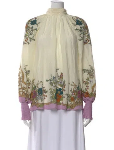 Pre-owned Alemais Floral Print Tie Neck Blouse W/ Tags In Multi