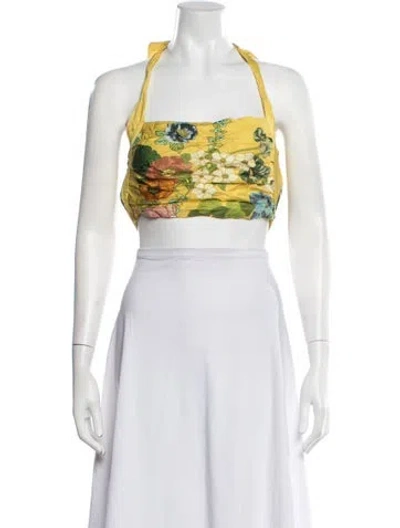 Pre-owned Alemais Floral Print Top In Yellow