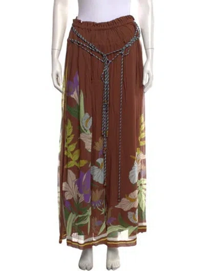Pre-owned Alemais Floral Print Wide Leg Pants W/ Tags In Brown