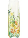 Alemais Constance Pleated Floral Wide-leg Pants In Multicolor