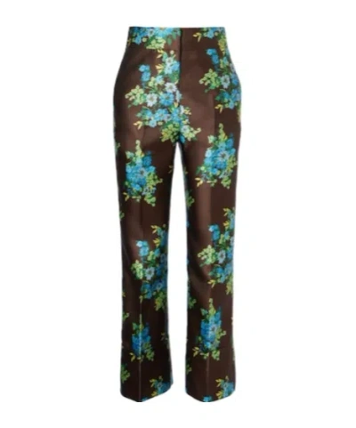 Alemais Floral Satin Bootcut Pants In Multi