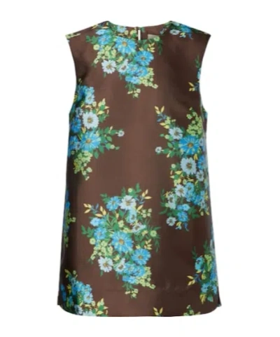 Alemais Floral Top In Brown