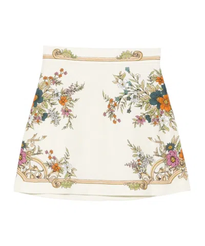 Alemais Floral-print Mini Skirt In Brown