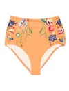 Alemais Flores High Waisted Briefs Tangerine In Orange