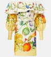 Alemais Flores Floral Linen-blend Minidress In Multicoloured