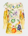Alemais Flores Floral Linen-blend Minidress In Multi