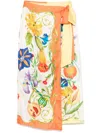 Alemais Flores Midi Skirt - Women's - Silk/cotton In Neutrals
