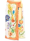 Alemais Flores Midi Skirt - Women's - Silk/cotton In Neutrals