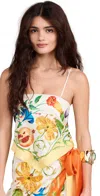 Alemais Flores Silk-twill Scarf Top In Multi
