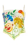 Alemais Flores Silk-twill Scarf Top In Multi