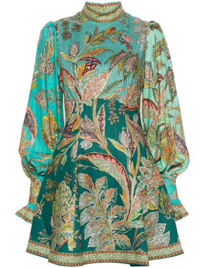 Alemais Franca Mini Dress In Blue In Green