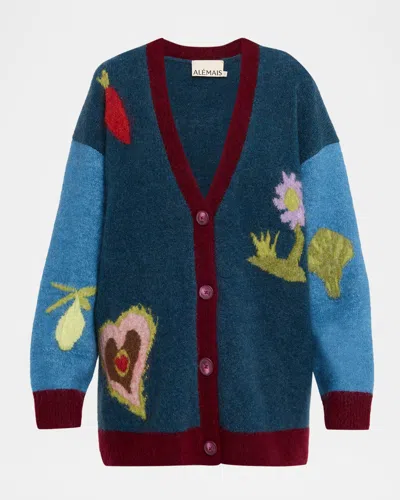 Alemais Fredo Colorblock V-neck Cardigan In Multi