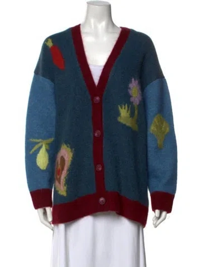 Pre-owned Alemais Fredo Mohair Sweater In Blue