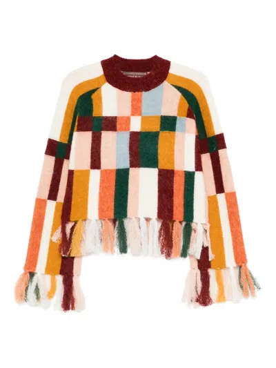 Alemais Fringe Sweater In Multi