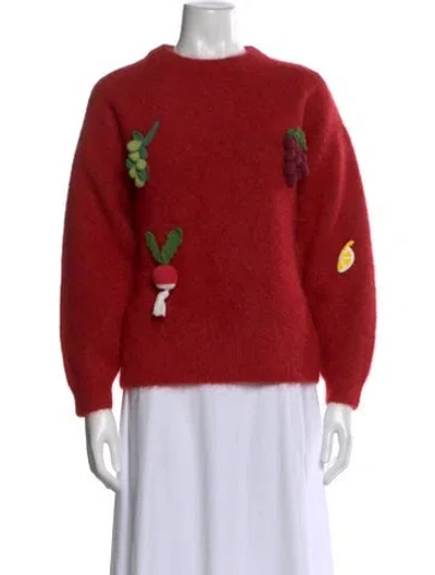 Pre-owned Alemais Fruitto Alpaca Sweater W/ Tags In Red