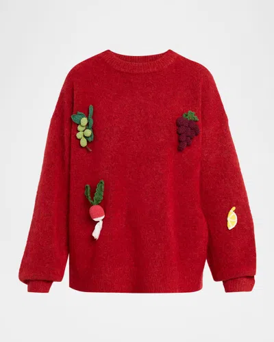 ALEMAIS FRUITTO MOHAIR-BLEND CREWNECK SWEATER