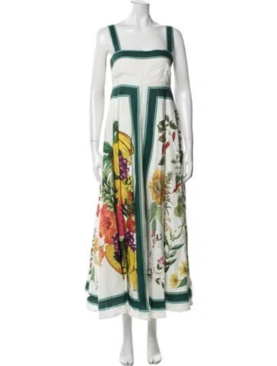 Pre-owned Alemais Frutta Long Dress In White