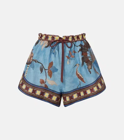 Alemais Alémais Georgie Printed Linen Shorts In Multi