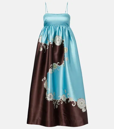 Alemais Alémais Gia Printed Maxi Dress In Blue