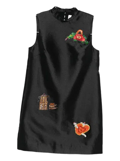 Alemais Ginger Embellished Sleeveless Mini Dress In Black