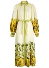 Alemais Gisela Floral-print Linen Maxi Shirt Dress In Multicoloured