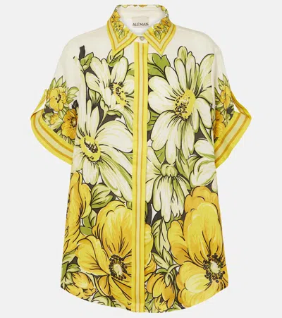 Alemais Gisela Floral-print Shirt In Yellow
