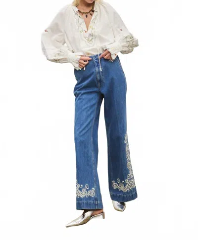 Alemais Giulia Embroidered Blouse In Cream In White