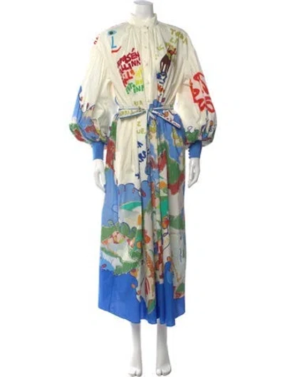 Pre-owned Alemais Graphic Print Long Dress In Multicolor