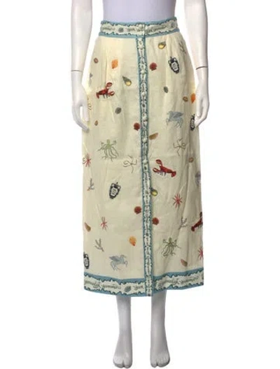 Pre-owned Alemais Graphic Print Long Skirt W/ Tags In Multicolor