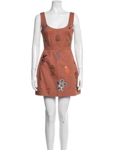 Pre-owned Alemais Graphic Print Mini Dress In Orange