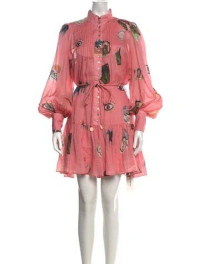 Pre-owned Alemais Graphic Print Mini Dress In Pink