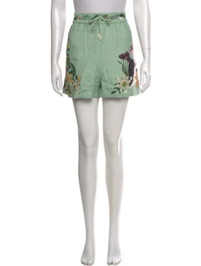 Pre-owned Alemais Graphic Print Mini Shorts In Green