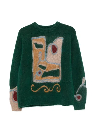 Alemais Graphic Sweater In Green