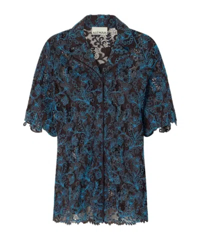 Alemais Francine Guipure Lace Shirt In Blue