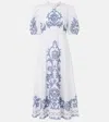Alemais Hazel Embroidered Linen Midi Dress In White